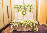 White Flowers & Green Foliage Head Table - Elegant Bridal Reception Sri Lanka